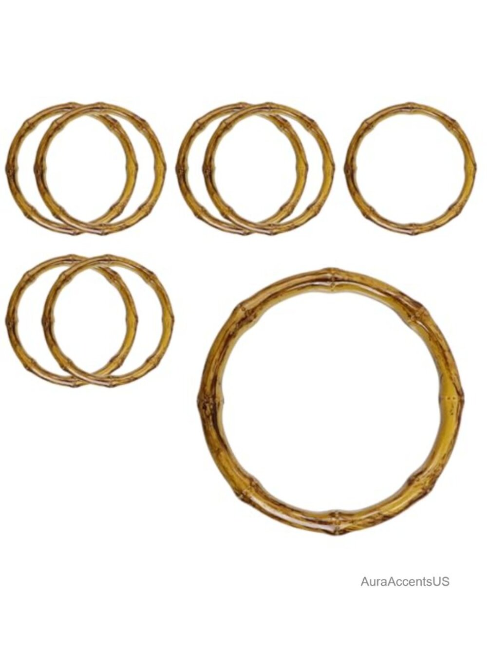8pc Imitation Wooden Round Handbag Handles 5.12in Purse Making Craft Supplies